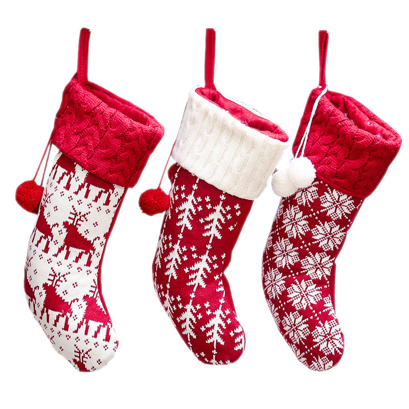Wholesale Christmas Knitted Socks Gift Bags